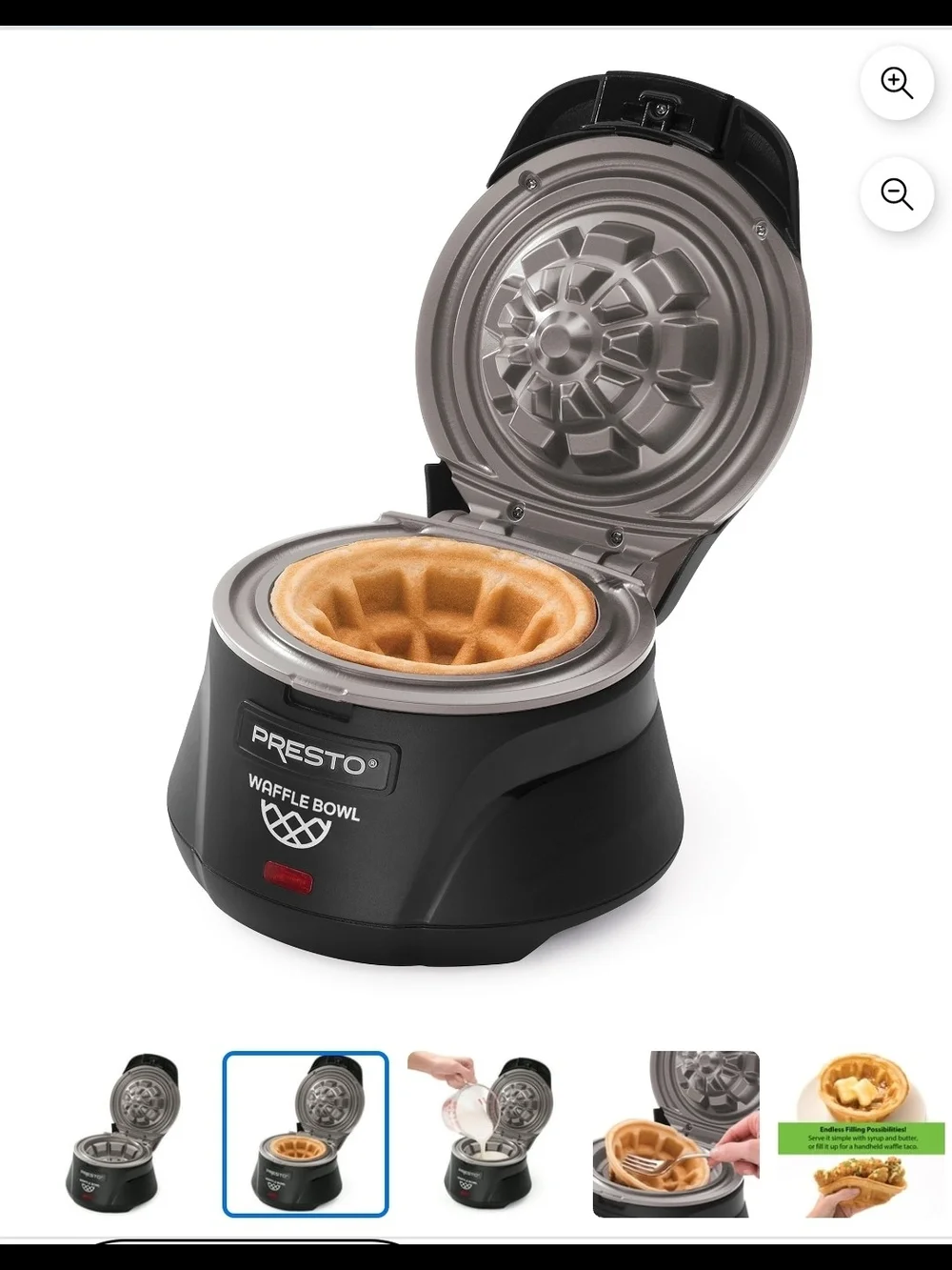 Presto Waffle Bowl Maker - Black